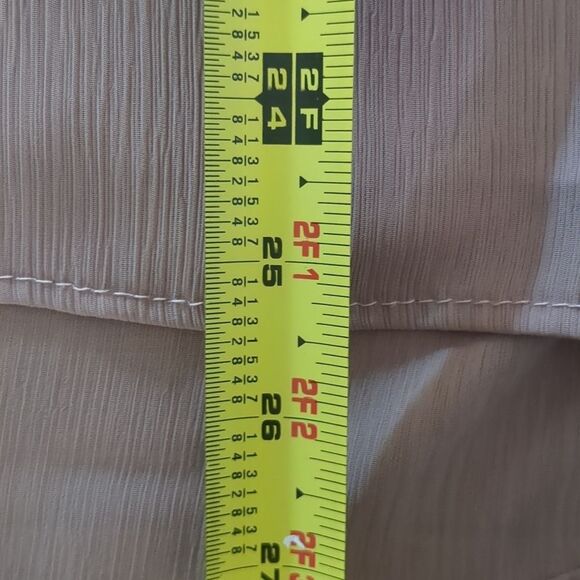 ACEVOG  Textured Chiffon Crepe Blouse MED Bow Long Sleeve Dusty Rose - Picture 8 of 12